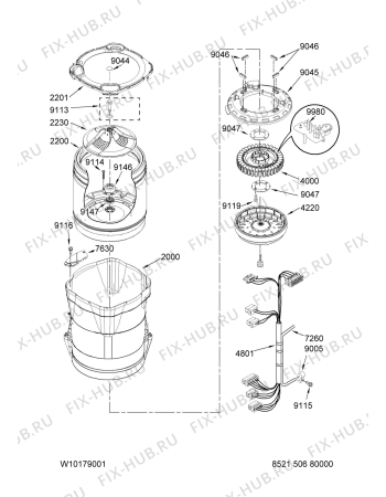 Схема №1 MTW6700TQ1 с изображением Ножка для стиральной машины Whirlpool 480110100516