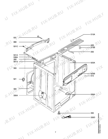 Взрыв-схема стиральной машины Aeg LAV74330-W - Схема узла Housing 001