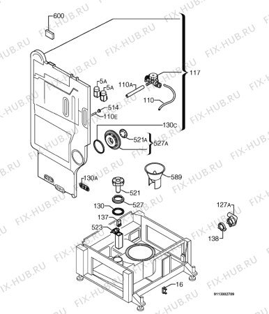 Взрыв-схема посудомоечной машины Privileg 117290_1054 - Схема узла Water softener 066