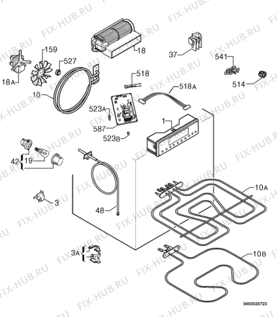 Взрыв-схема плиты (духовки) Electrolux EOB4760X - Схема узла Electrical equipment 268