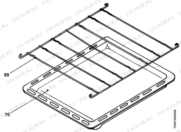 Взрыв-схема плиты (духовки) Zanussi ZCG8210W-1 - Схема узла Section 5