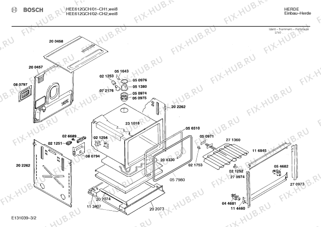 Схема №1 HEE602DCH с изображением Панель для духового шкафа Bosch 00271361