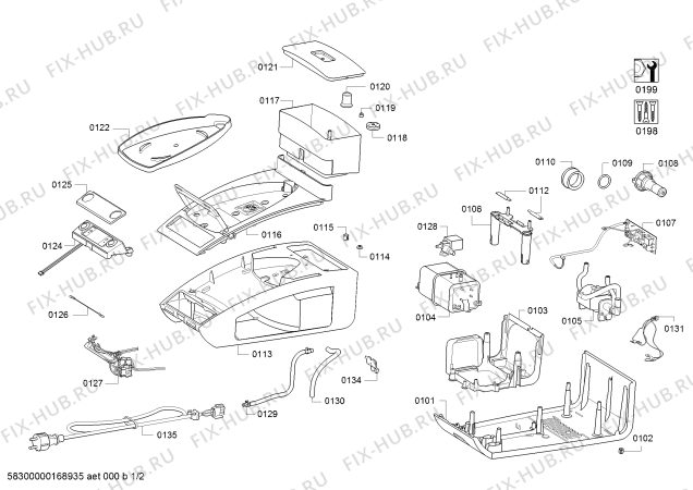 Схема №2 TDS4550 с изображением Крышка для утюга (парогенератора) Bosch 00706697