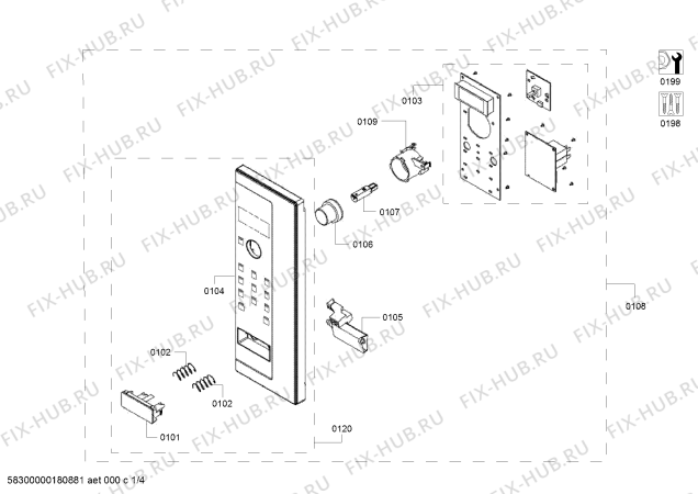 Схема №3 HF15M564HK с изображением Панель для микроволновки Siemens 12012557