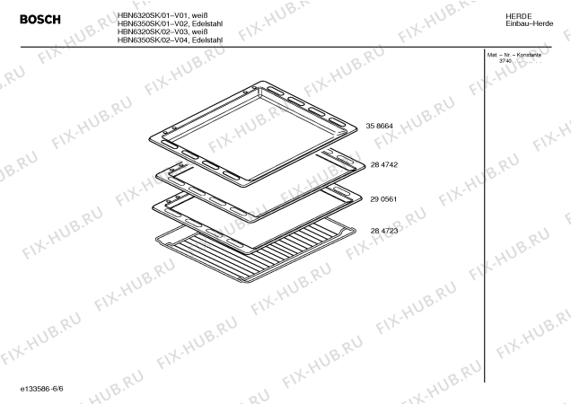 Взрыв-схема плиты (духовки) Bosch HBN6320SK - Схема узла 06