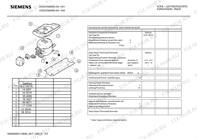 Схема №2 KS52V660NE с изображением Инструкция по эксплуатации для холодильника Siemens 00691490