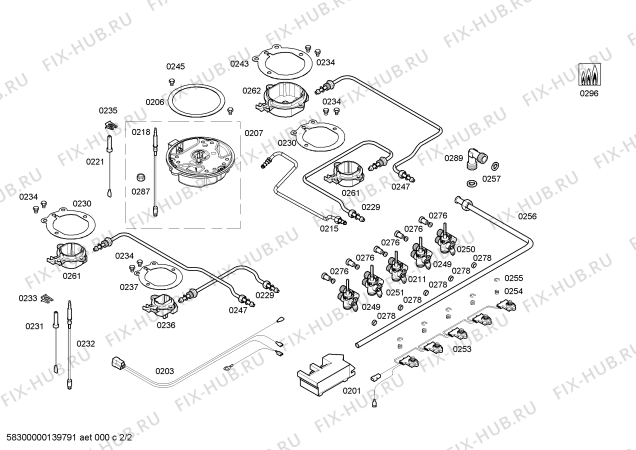 Схема №2 T25S56N0 4G+1W NE70F IH5 с изображением Варочная панель для электропечи Bosch 00683225