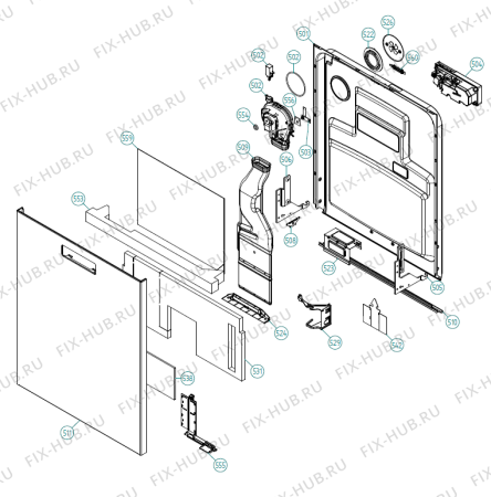 Взрыв-схема посудомоечной машины Asko D5894 XXL AU   -Stainless (340335, DW90.3) - Схема узла 05