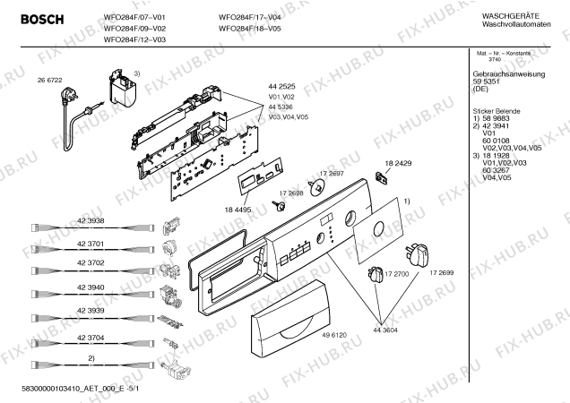 Схема №2 WFO284F Maxx WFO284F с изображением Инструкция по эксплуатации для стиралки Bosch 00595351