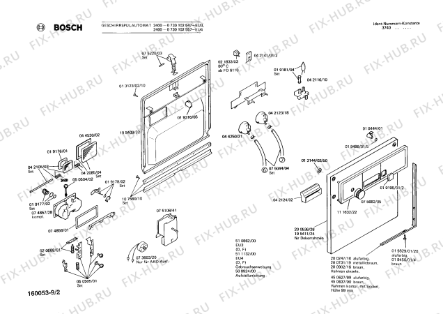 Схема №5 SKT2022DK с изображением Уплотнитель для посудомойки Bosch 00021535