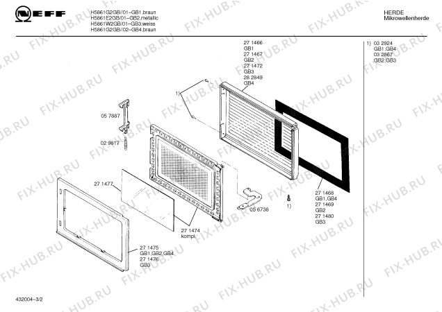 Схема №2 H5861G2GB GB-6160.15 с изображением Контактная пленка для микроволновки Bosch 00092971