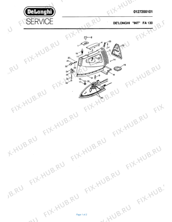 Схема №1 FA 130 STIROMEGLIO с изображением Дебустер для утюга (парогенератора) DELONGHI 592501