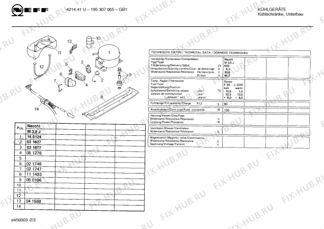 Взрыв-схема холодильника Neff 195307065 4214.41U - Схема узла 02