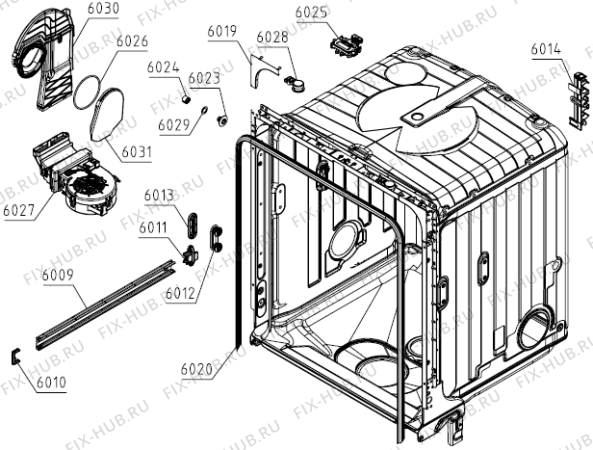 Взрыв-схема посудомоечной машины Gorenje GS65260WAU (586935, DW30.2) - Схема узла 07