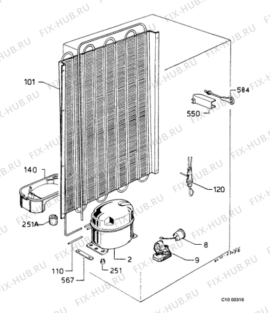 Взрыв-схема холодильника Electrolux ER1639I - Схема узла Functional parts