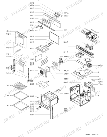 Схема №1 AKZ 444 NB с изображением Обшивка для духового шкафа Whirlpool 481245248695