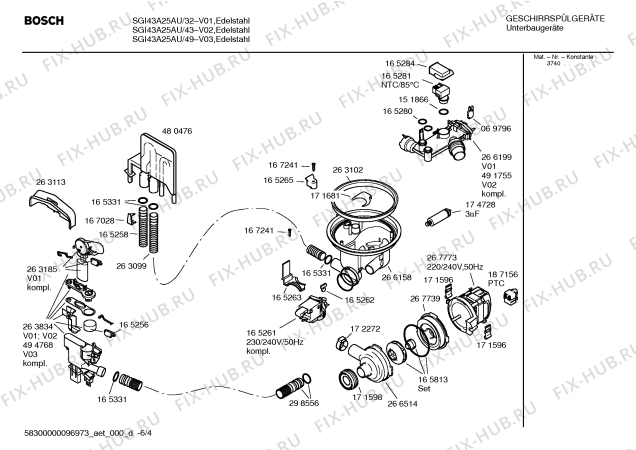 Схема №4 SGI43A25AU Special Edition с изображением Передняя панель для посудомоечной машины Bosch 00435325