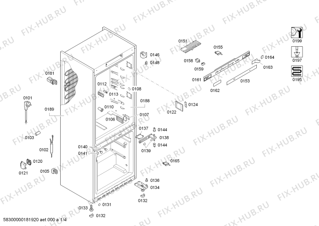 Схема №2 KD46NVW30 A++ с изображением Стеклопанель для холодильной камеры Siemens 00744085
