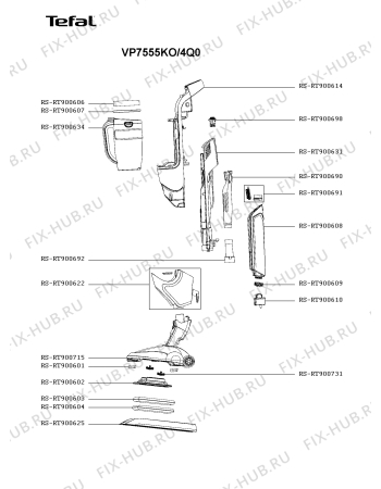 Взрыв-схема пылесоса Tefal VP7555KO/4Q0 - Схема узла LP005337.3P2