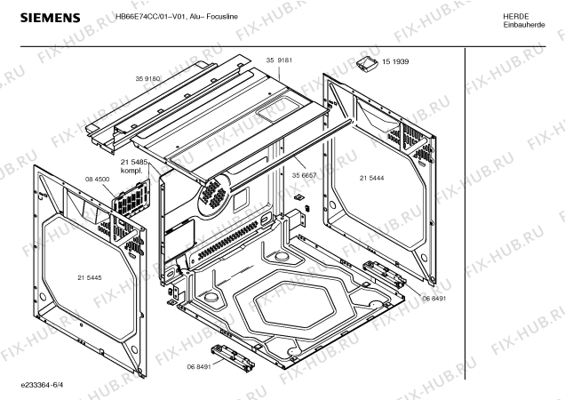Взрыв-схема плиты (духовки) Siemens HB66E74CC - Схема узла 04