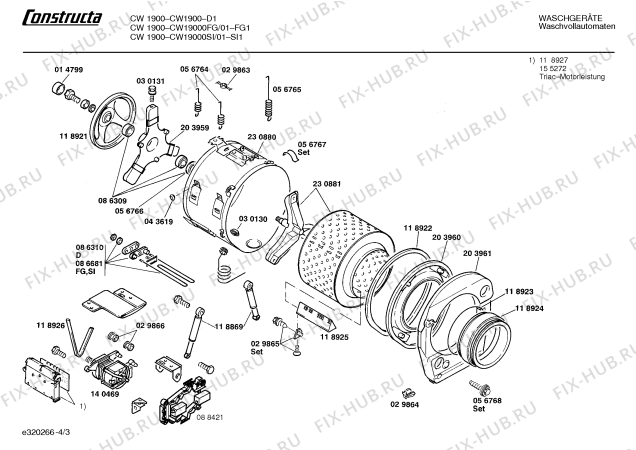 Взрыв-схема стиральной машины Constructa CW19000FG CW1900 - Схема узла 03