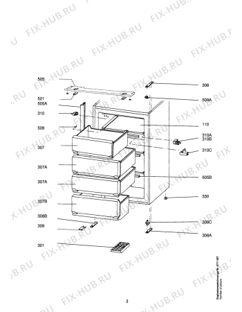 Взрыв-схема холодильника Aeg ARC1339-5 I - Схема узла Housing 001