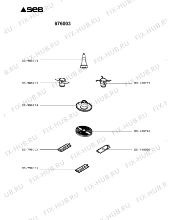 Взрыв-схема кухонного комбайна Seb 676003 - Схема узла 676002FR.__2
