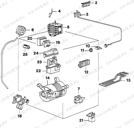 Взрыв-схема стиральной машины Electrolux WH2530 - Схема узла W30 Electrical details E