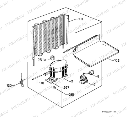 Взрыв-схема холодильника Arthurmartinelux AR6413T - Схема узла Cooling system 017