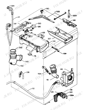 Взрыв-схема стиральной машины Zanussi ZF72.85 - Схема узла Water equipment