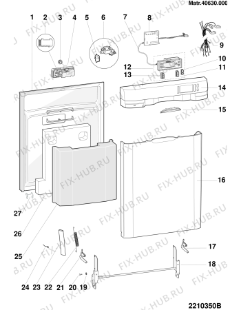 Взрыв-схема посудомоечной машины Hotpoint FDW85A (F033190) - Схема узла