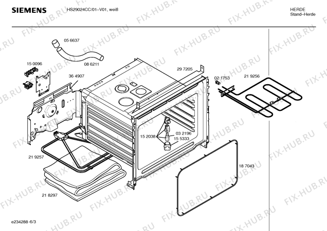 Взрыв-схема плиты (духовки) Siemens HS29024CC Siemens - Схема узла 03