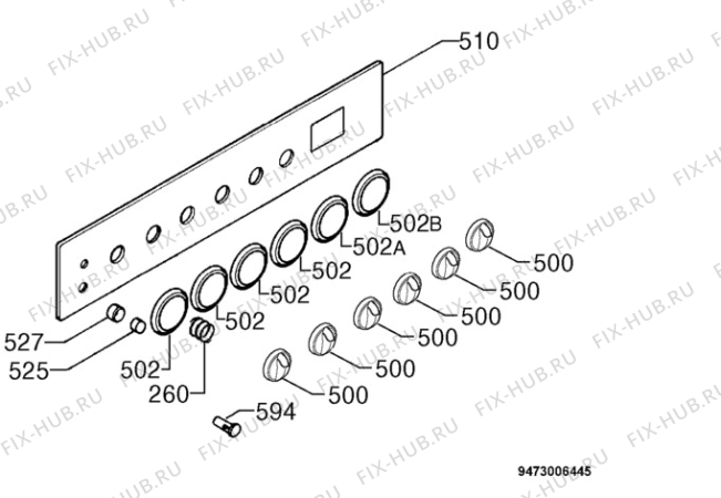 Взрыв-схема плиты (духовки) Zanussi EK662XCM/PL - Схема узла Command panel 037