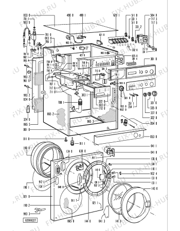 Схема №1 AWM 026/WS-D,A с изображением Обшивка для стиралки Whirlpool 481245219349