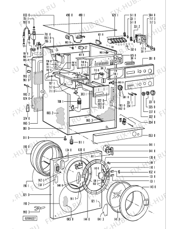 Схема №1 WA 9675 WS с изображением Шарнир люка для стиралки Whirlpool 481241718034