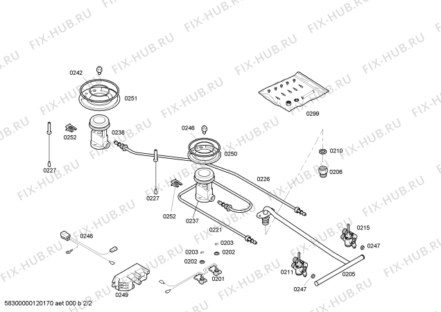 Взрыв-схема плиты (духовки) Bosch PGE375K03N ENC.PGE375K03N 2G BO30F PROFI-LINE - Схема узла 02