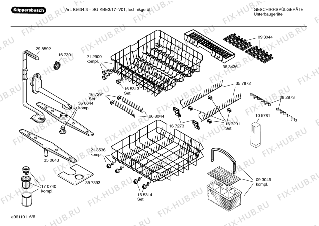 Взрыв-схема посудомоечной машины Kueppersbusch SGIKBE3 IG634.3 - Схема узла 06