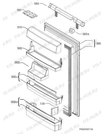 Взрыв-схема холодильника Aeg Electrolux SKS88849F0 - Схема узла Door 003