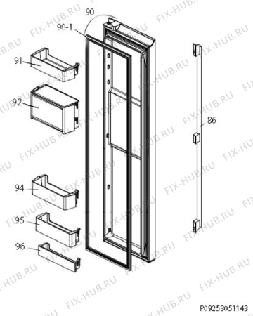 Взрыв-схема холодильника Electrolux EAL6140WOU - Схема узла Refrigerator door
