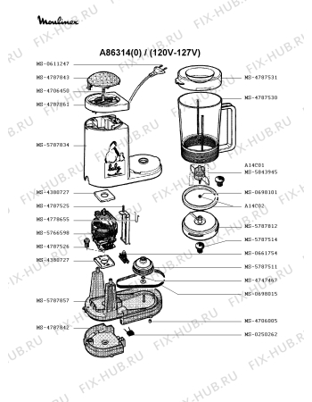 Схема №1 A8634KF(1) с изображением Запчасть Moulinex MS-0698015