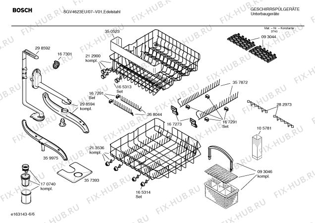 Взрыв-схема посудомоечной машины Bosch SGV4623EU - Схема узла 06