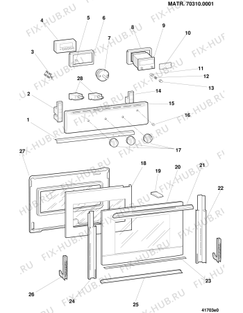 Взрыв-схема плиты (духовки) Ariston FS46CWHIB (F018571) - Схема узла