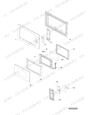 Взрыв-схема микроволновой печи Indesit MWK2221HA (F082006) - Схема узла