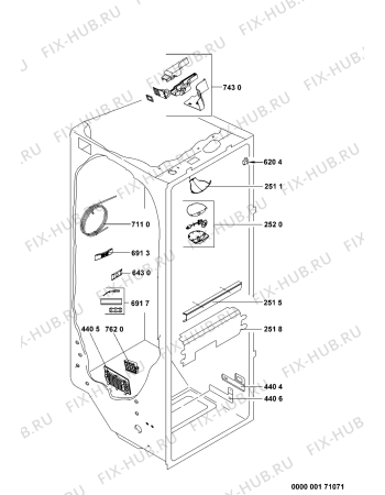 Взрыв-схема холодильника Whirlpool 20RU-D3S 600 - Схема узла