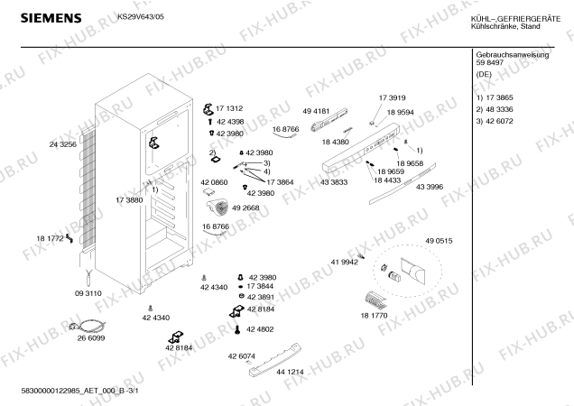 Схема №2 KS29V643 с изображением Дверь морозильной камеры для холодильной камеры Siemens 00478541
