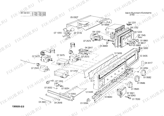 Взрыв-схема плиты (духовки) Bosch 0750192044 EH64EV - Схема узла 02