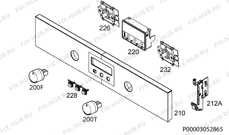 Взрыв-схема плиты (духовки) Zanussi ZOP37912XK - Схема узла Command panel 037