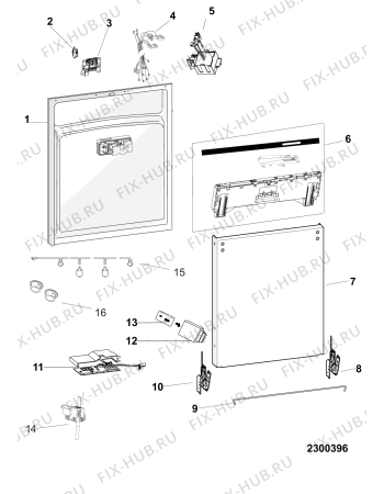 Взрыв-схема посудомоечной машины Whirlpool KDSDM82142NEUK (F155101) - Схема узла