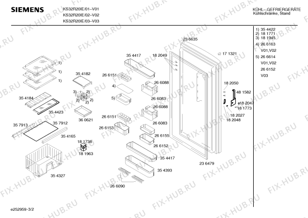 Взрыв-схема холодильника Siemens KS32R20IE - Схема узла 02