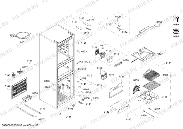 Схема №1 KGU28S268C с изображением Крепеж для холодильника Siemens 00634415